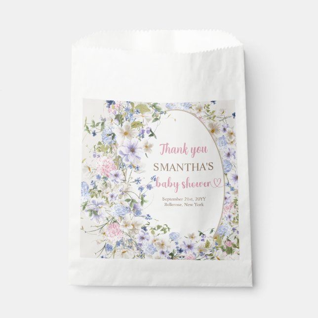 Wildblume Meadow Arch Elegantes boho Floral Baby Geschenktütchen (Vorderseite)