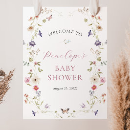 Wildblume Meadow Baby Dusche Poster