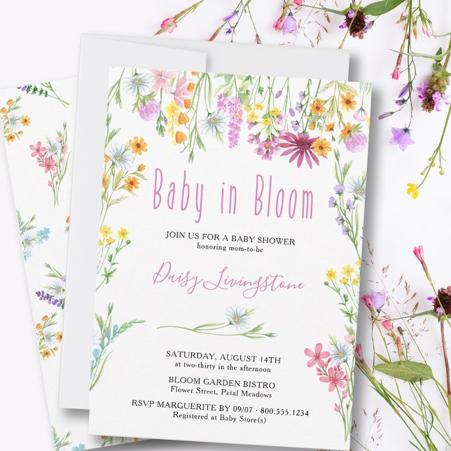 Wildblume Meadow Baby in Bloom Baby Dusche Einladung (Von Creator hochgeladen)