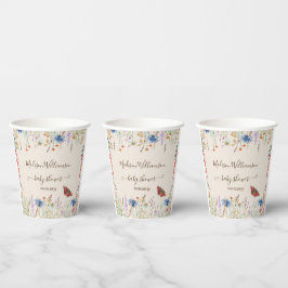 Wildblume Meadow Butterfly Babydusche Pappbecher