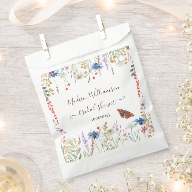 Wildblume Meadow Butterfly Brautparty Geschenktütchen (Ausgeschnitten)