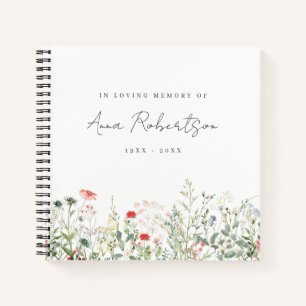 Wildblume Meadow Funerbital Gästebuch Notizbuch