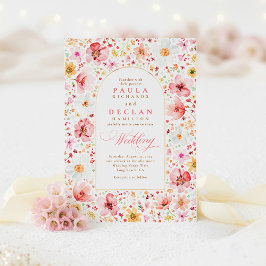 Wildblume Meadow Garden Blues Rosa Hochzeit Einladung