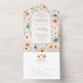 Wildblume Meadow Garden Blumenstrauß Hochzeit All In One Einladung