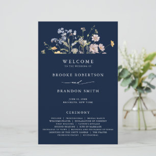 Wildblume Meadow Garden Boho Hochzeitsprogramm
