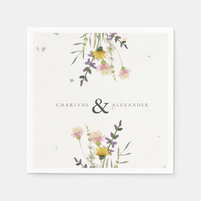 Wildblume Meadow Garden Wedding Serviette (Vorderseite)