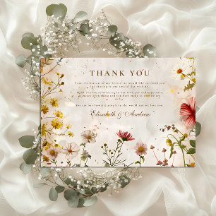Wildblume Meadow Hochzeit im Herbst Dankeskarte