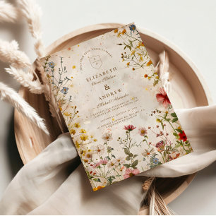 Wildblume Meadow Hochzeit im Herbst Einladung