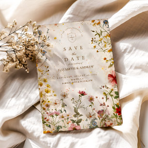 Wildblume Meadow Hochzeit im Herbst Save The Date