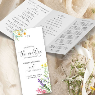Wildblume Meadow Hochzeitsprogramm