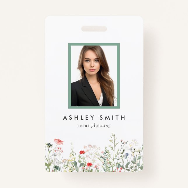 Wildblume Meadow-ID-Abzeichen Ausweis (Vorderseite)