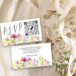 Wildblume Meadow Online UAWG QR Code Hochzeit Begleitkarte