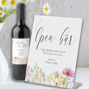 Wildblume Meadow Open Bar Wedding Sockelschild