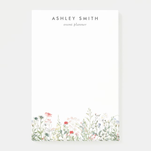 Wildblume Meadow Post-it Klebezettel (Vorderseite)