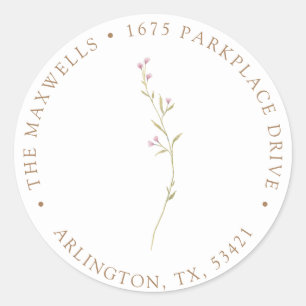 Wildblume Meadow   RÜCKSENDEADRESSEN-AUFKLEBER Runder Aufkleber