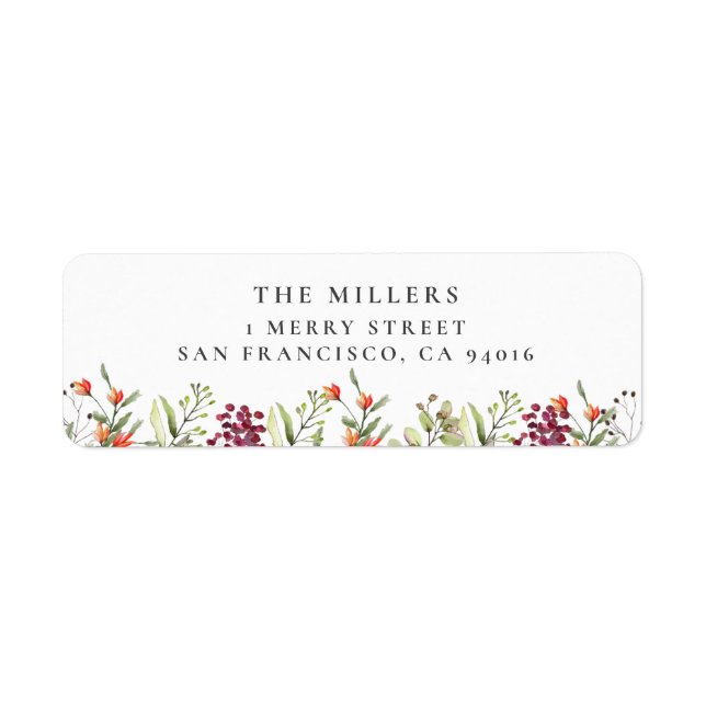 Wildblume Meadow Wedding Address Labels (Vorne)