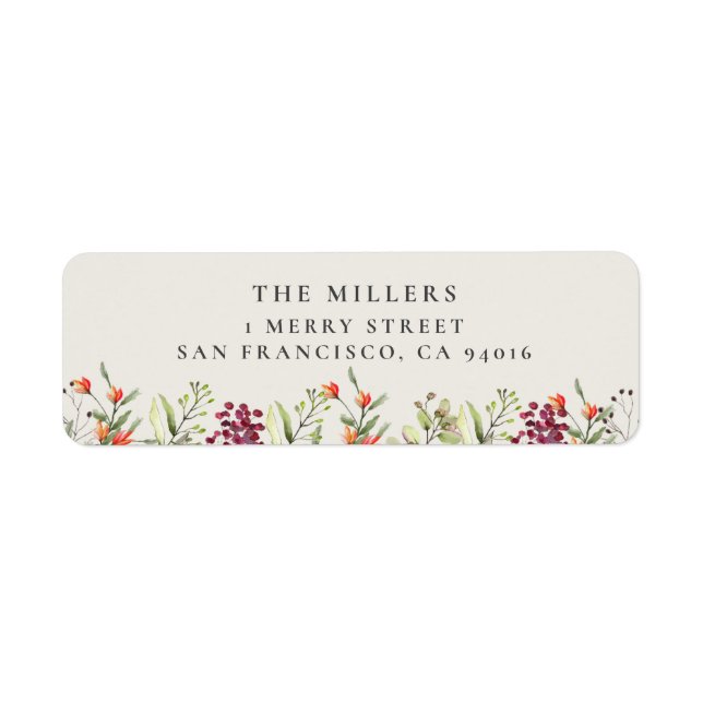 Wildblume Meadow Wedding Address Labels - Ecru (Vorne)
