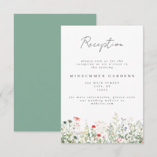 Wildblume Meadow Wedding Details Einschließen Begleitkarte