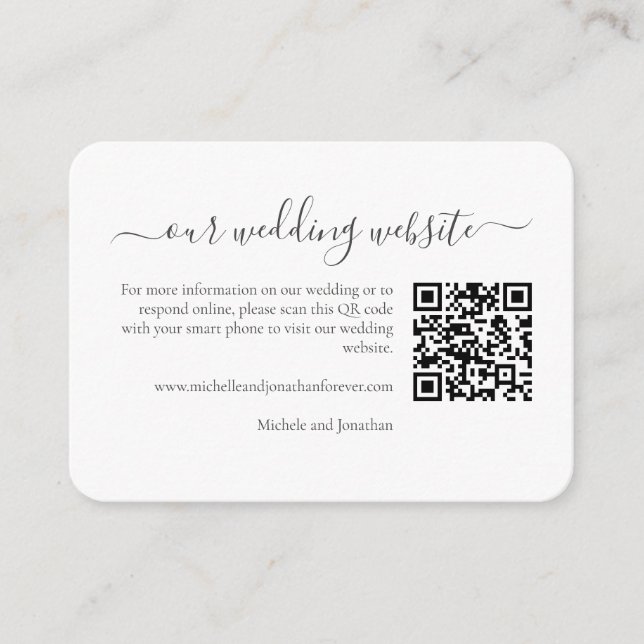 Wildblume Meadow Wedding RSVP Details QR-Code Begleitkarte (Vorderseite)