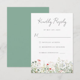 Wildblume Meadow Wedding RSVP-Karte RSVP Karte