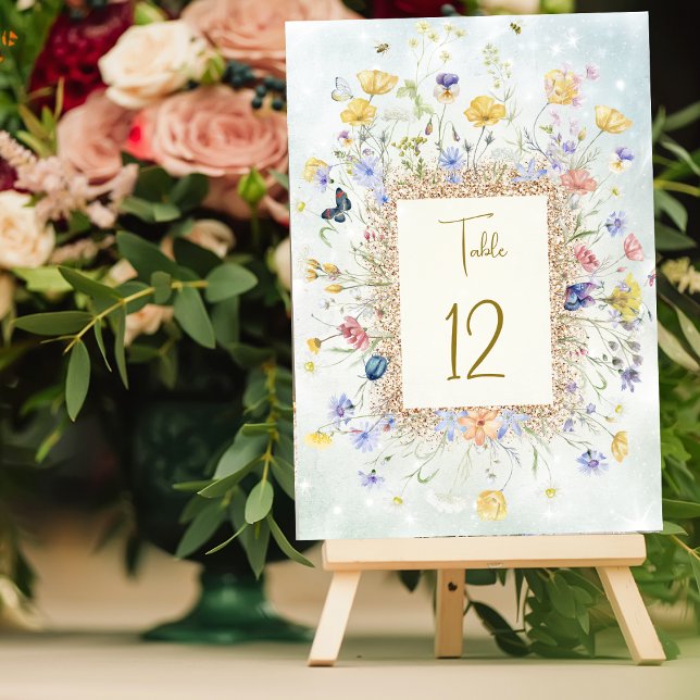 Wildblume Meadow Wedding Tischnummer (Von Creator hochgeladen)