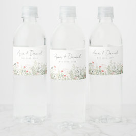 Wildblume Meadow Wedding Wasserflaschenetikett