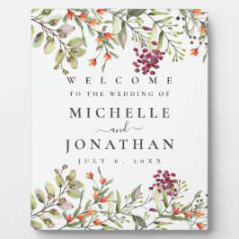 Wildblume Meadow Wedding Willkommenszeichen Fotoplatte