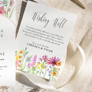 Wildblume Meadow Wedding wünscht gutes Gedicht Begleitkarte