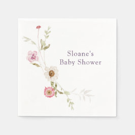 Wildblume Meadow Wreath Babydusche Serviette