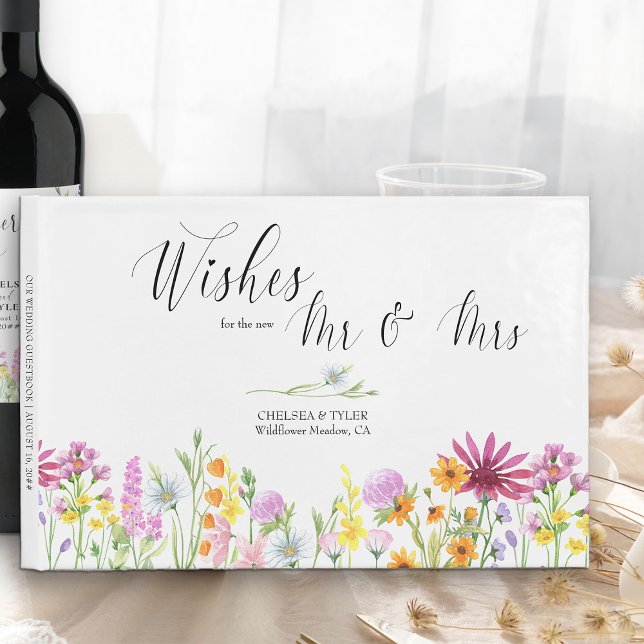 Wildblume Meadow wünscht den neuen Mr. & Mrs. Gästebuch (A wildflower wedding to remember and a signature book full of wishes for the new Mr & Mrs)