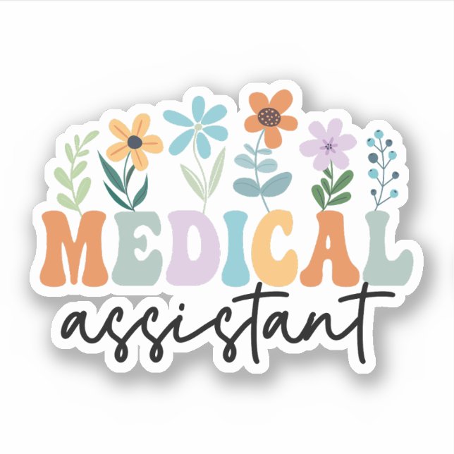 Wildblume Medical Assistant CMA, Med Assistant Aufkleber (Vorderseite)
