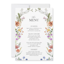 Wildblume Menu Template, Garden Party Brautshow