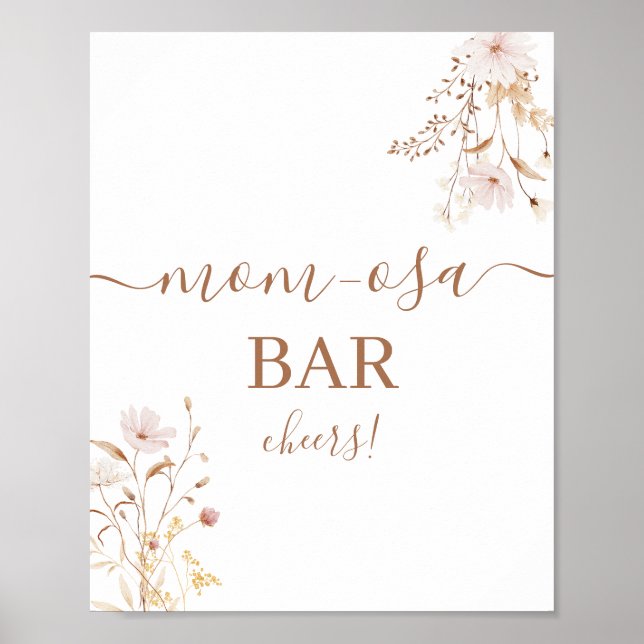 Wildblume Mimosa Bar sign Poster (Vorne)