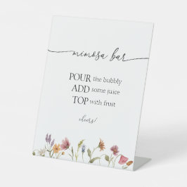 Wildblume Mimosa Bar Sign Sockelschild