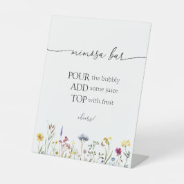 Wildblume Mimosa Bar Sign Sockelschild