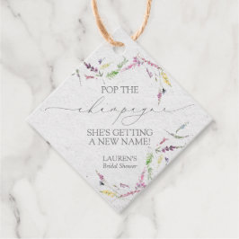 Wildblume Mini Champagne Flasche Geschenkanhänger