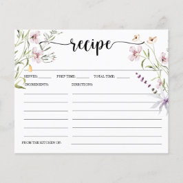 Wildblume Minimale Brautparty Rezept Karte