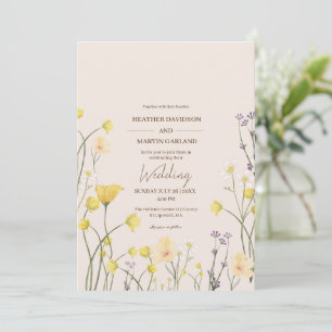 Wildblume Minimalistisch Rustikale Hochzeit Einladung