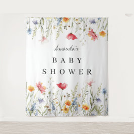 Wildblume mit Aquarell Kinderdusche Hintergrund Wandteppich