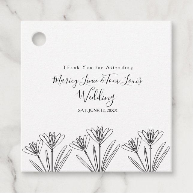 Wildblume mit Blütenblatt Geschenkanhänger (Vorderseite)