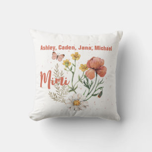 Wildblume mit Personalisiertem Namen Floral Mimi Kissen