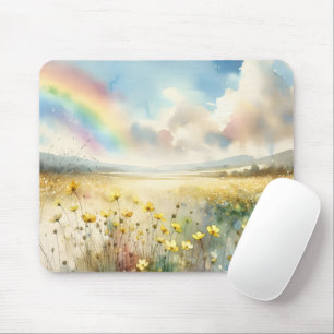 Wildblume mit Regenbogen Mousepad