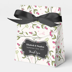 Wildblume mit rosa und grünem Longsteg dank Hochze Geschenkschachtel