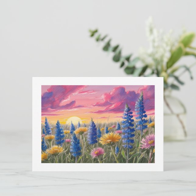 Wildblume Mitteilungskarte (Stehend Vorderseite)