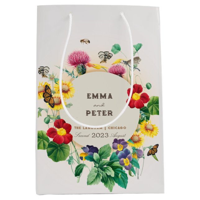 Wildblume Mittlere Geschenktasche Geschenktüte (Vorderseite)