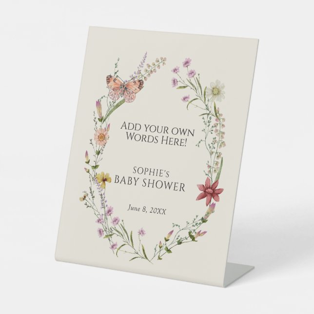 Wildblume möchte, dass das Baby im Blut Ihre eigen Sockelschild (Vorderseite)