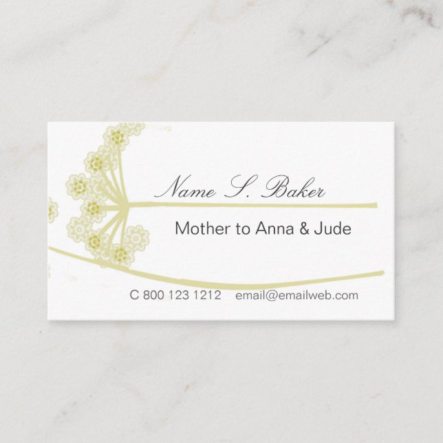 Wildblume-moderne berufliche mit Blumenmama Visitenkarte (Vorderseite)