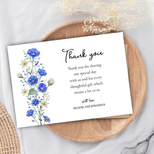 Wildblume Moderne botanische Babydusche Dankeskarte (Wildflower Modern Rustic Botanical Baby Shower Thank You Card)