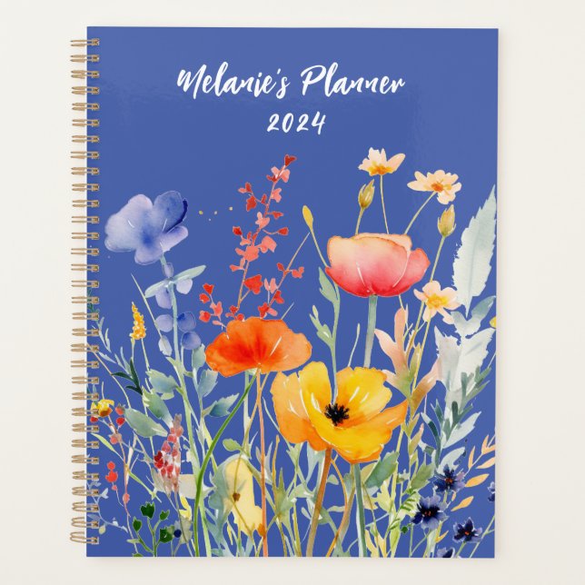Wildblume Monatsplaner Personalisiert Planer (Vorderseite)