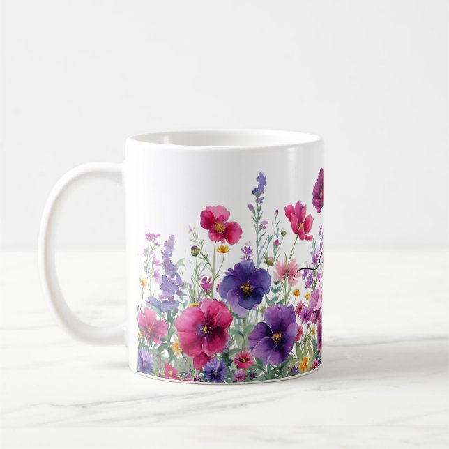 Wildblume, Monogramm Kaffeetasse (Links)